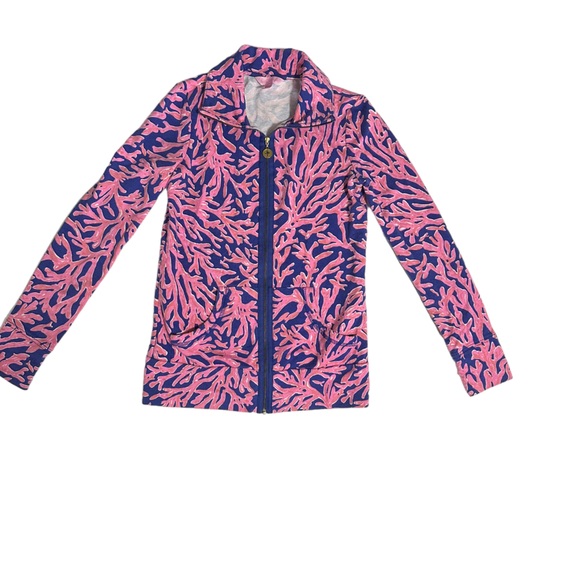 Lilly Pulitzer jacket I’m size XXS. Zippered front. 2 pockets. Lilly hardware - Picture 14 of 15